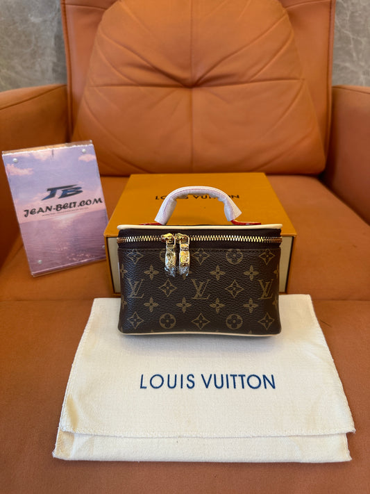 Louis Vuitton Monogram Mini Vanity Bag Small Top Handle Cosmetic Case