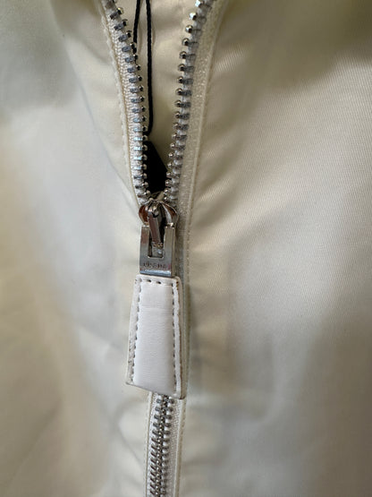 Prada White Re-Nylon Sleeveless Belted Zip-up Dress