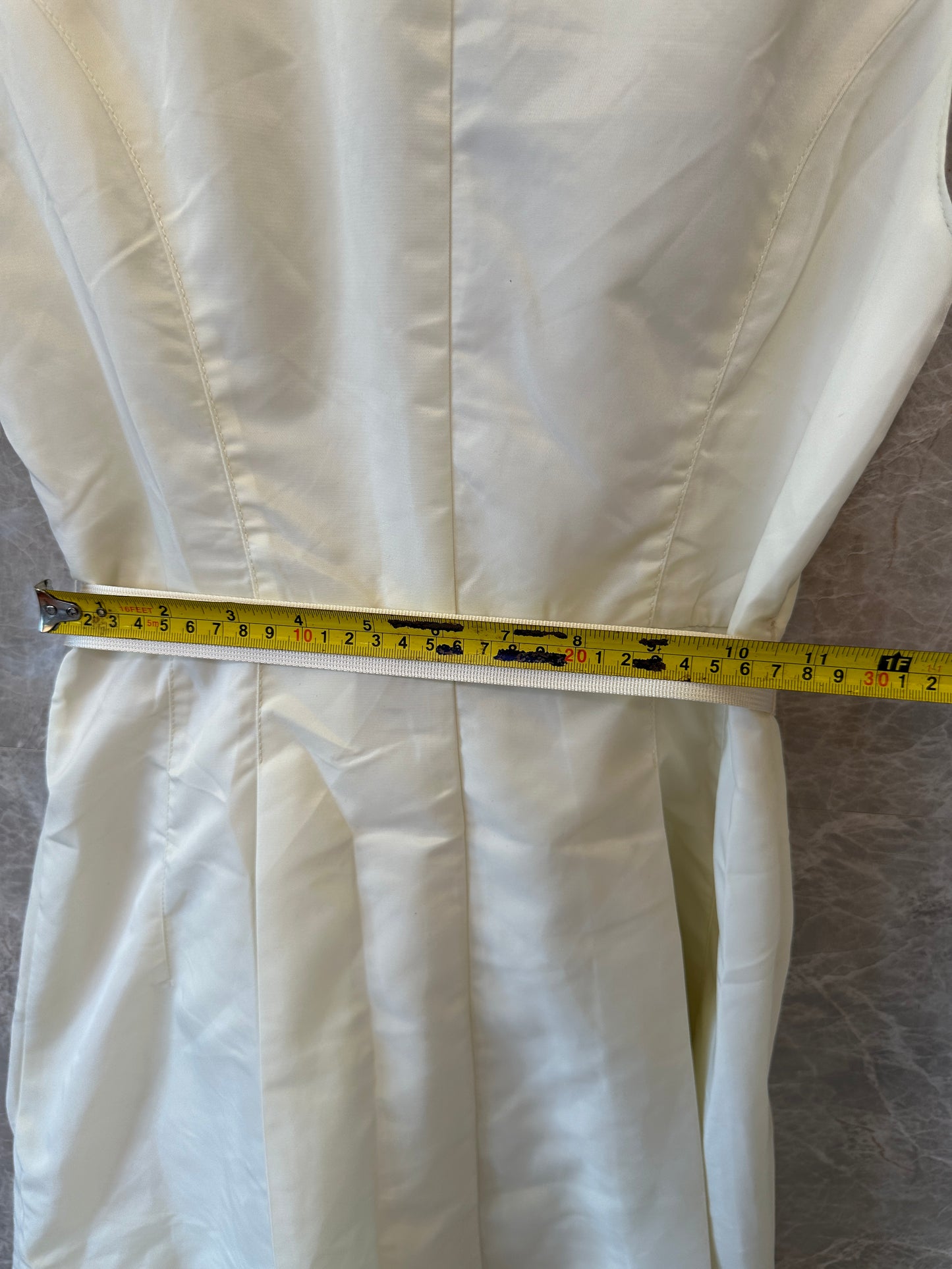 Prada White Re-Nylon Sleeveless Belted Zip-up Dress
