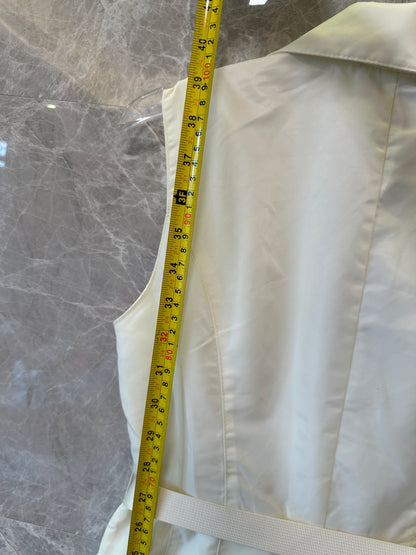 Prada White Re-Nylon Sleeveless Belted Zip-up Dress