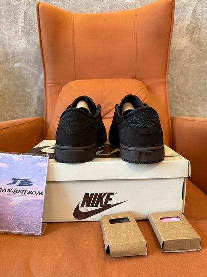 Nike Air Jordan 1 Low Black Suede Sneakers Casual Skate Shoes