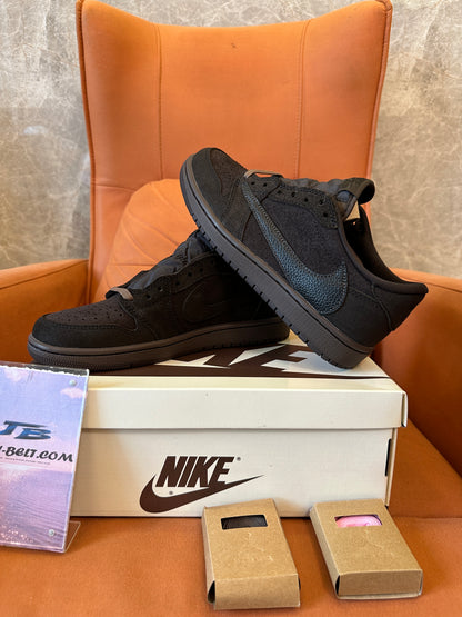 Nike Air Jordan 1 Low Black Suede Sneakers Casual Skate Shoes