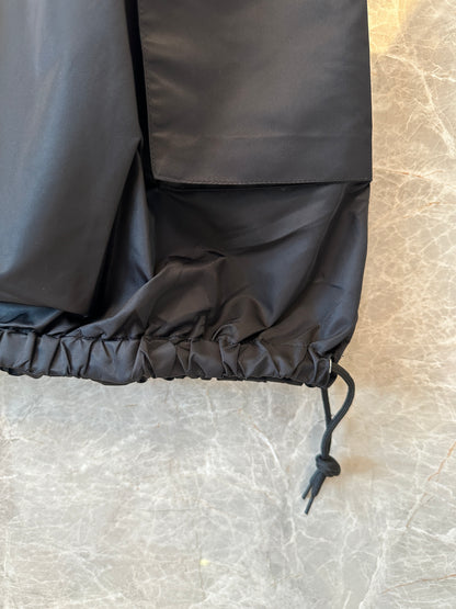 Prada Black Re-Nylon Sleeveless Drawstring Hem Dress
