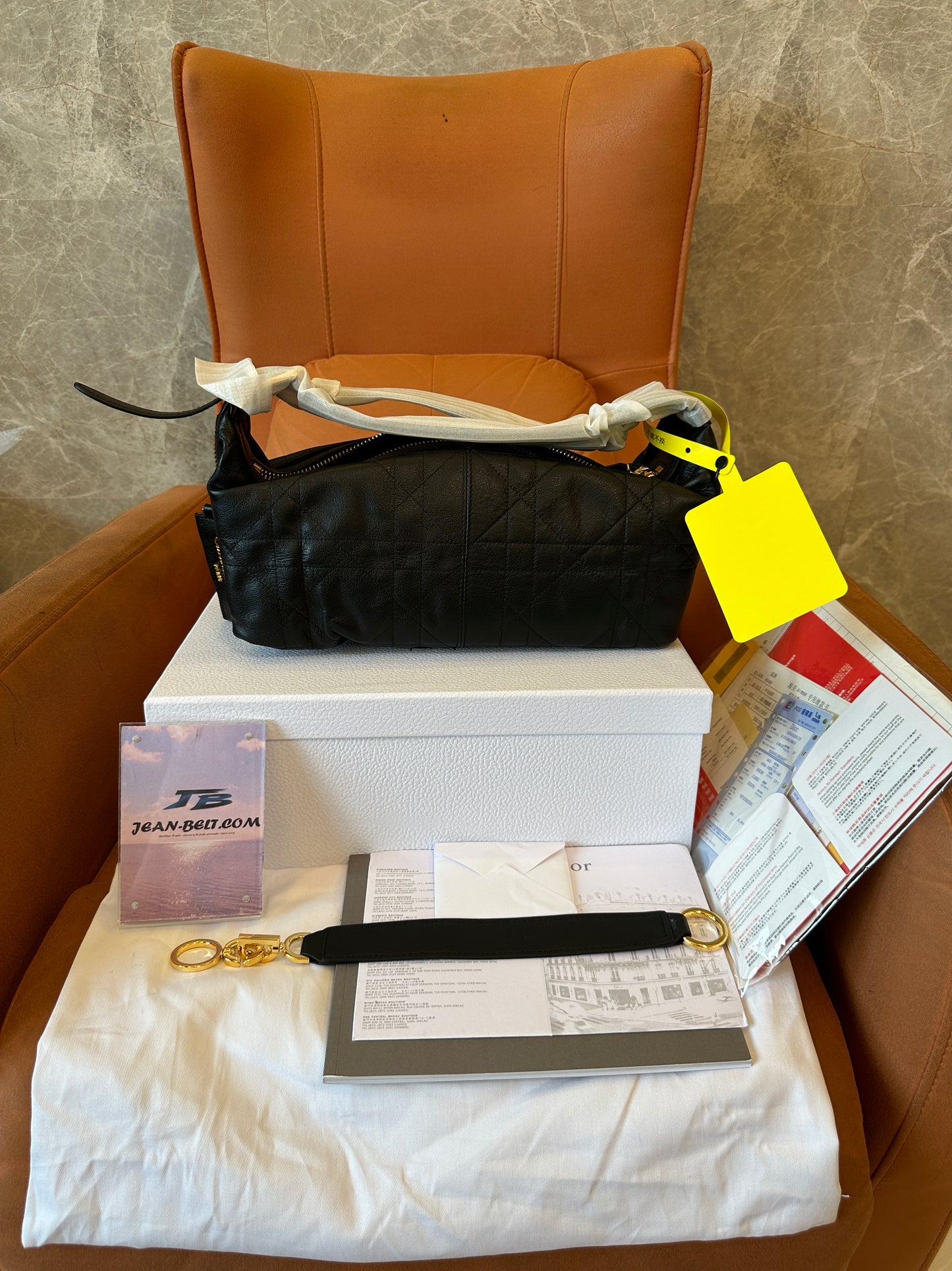 Christian Dior Caro Bag in Black Cannage Calfskin Leather