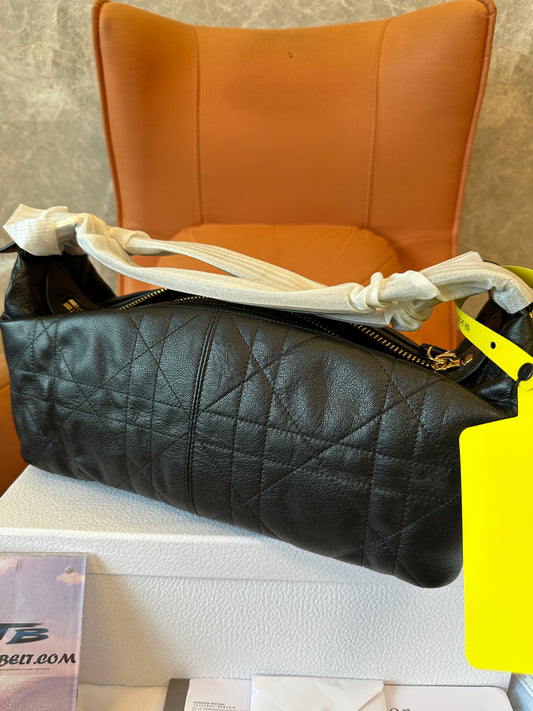 Christian Dior Caro Bag in Black Cannage Calfskin Leather