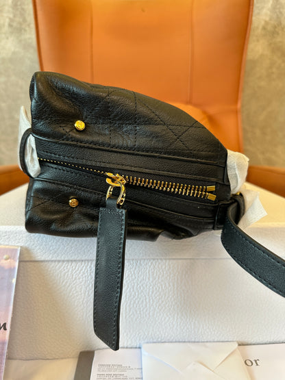 Christian Dior Caro Bag in Black Cannage Calfskin Leather