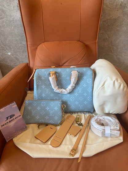 Louis Vuitton Blue Monogram Leather Speedy 30 Handbag