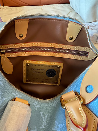 Louis Vuitton Blue Monogram Leather Speedy 30 Handbag
