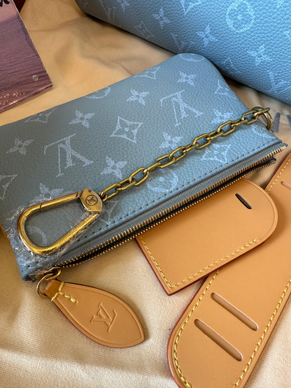 Louis Vuitton Blue Monogram Leather Speedy 30 Handbag