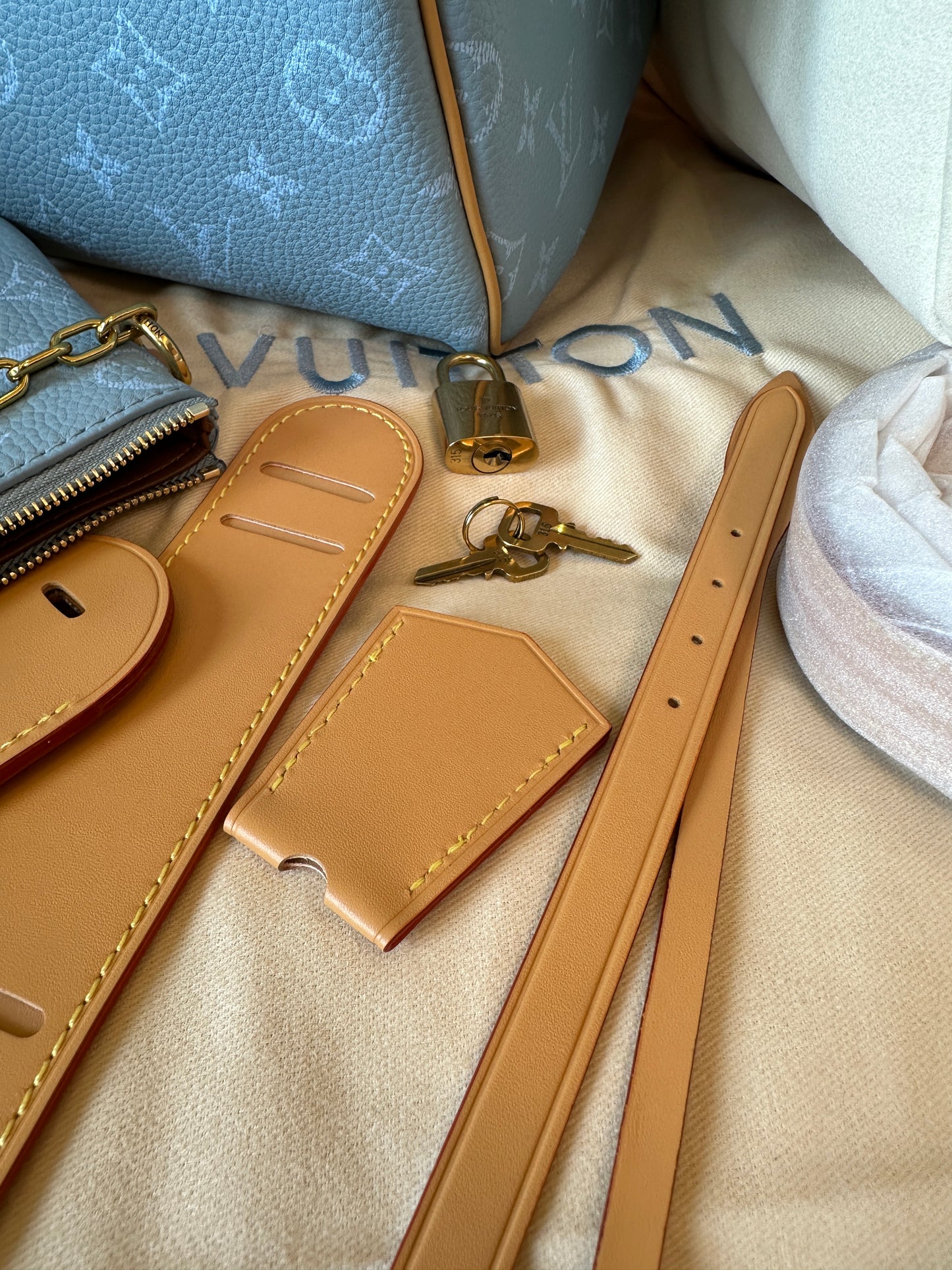 Louis Vuitton Blue Monogram Leather Speedy 30 Handbag