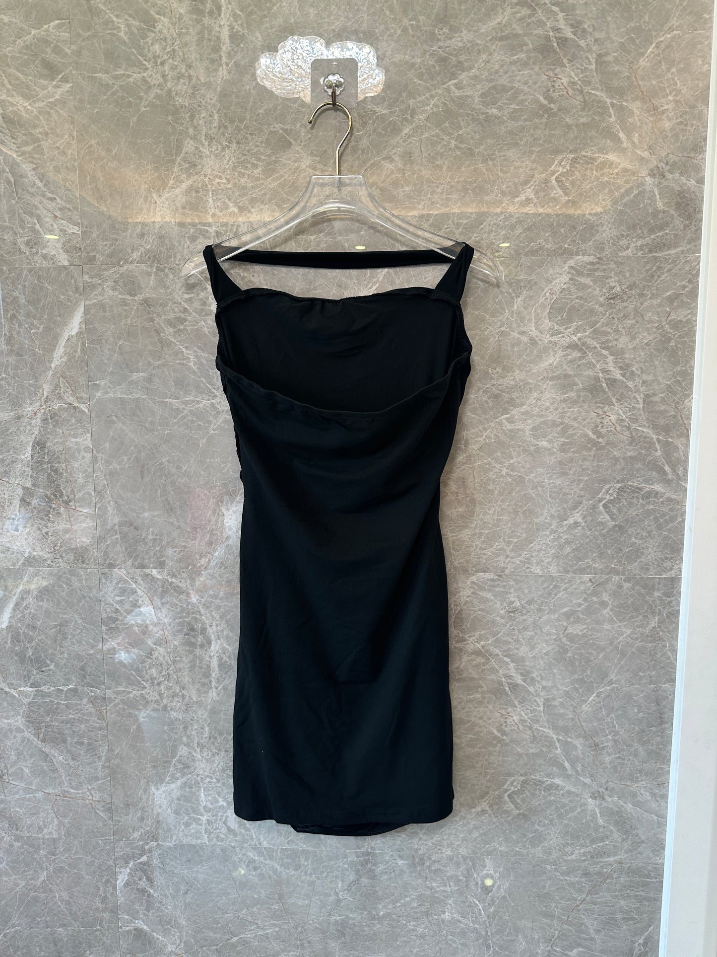 Black Halter Neck Ruched Bodycon Mini Dress Slim Fit Dress
