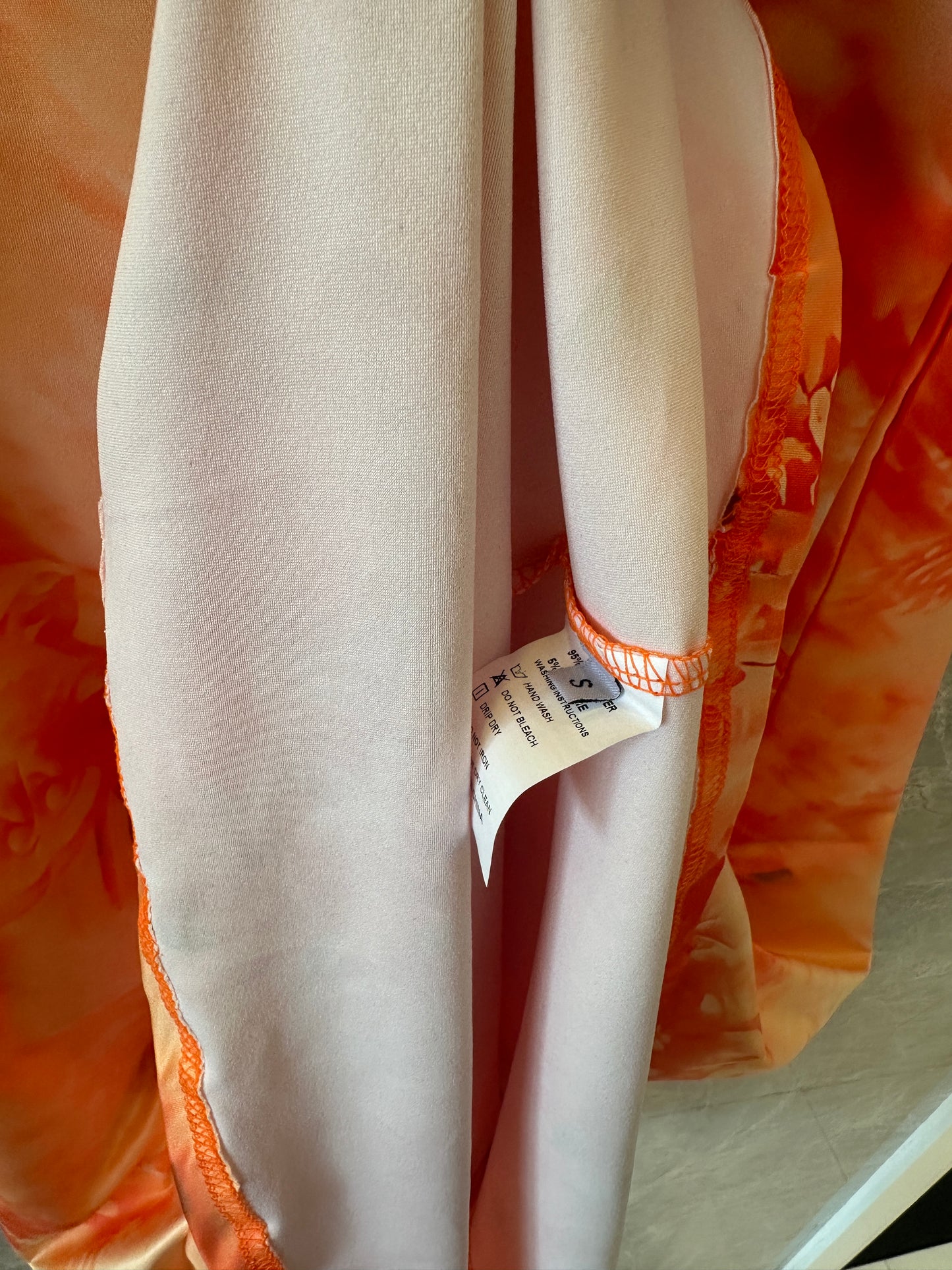 Orange Floral Halter Neck Maxi Dress Backless Sleeveless Long Dress