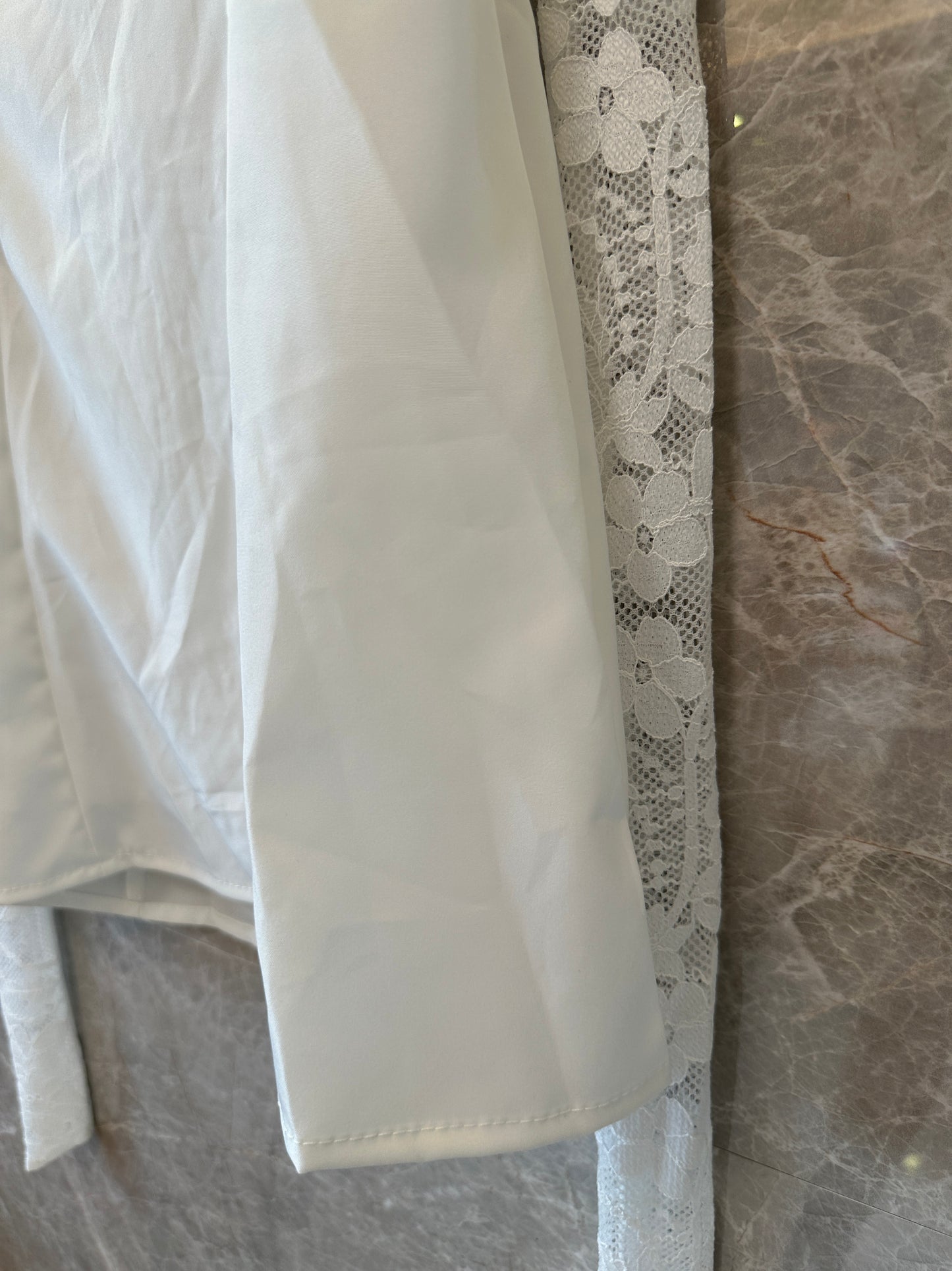 White Lace Panel Mini Dress