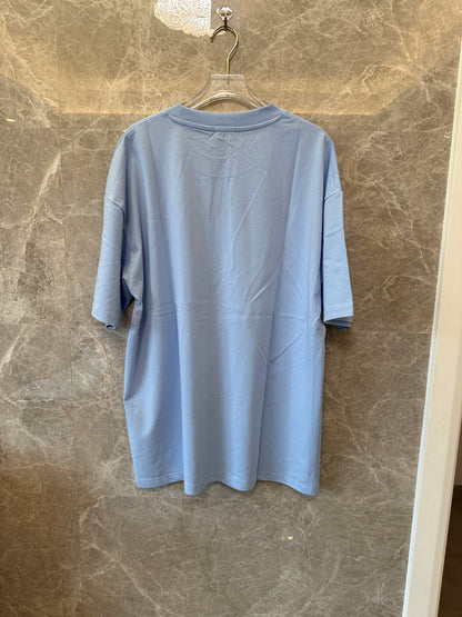 Dior CD Icon Embroidered Logo T-shirt – Light Blue Cotton Oversized Tee