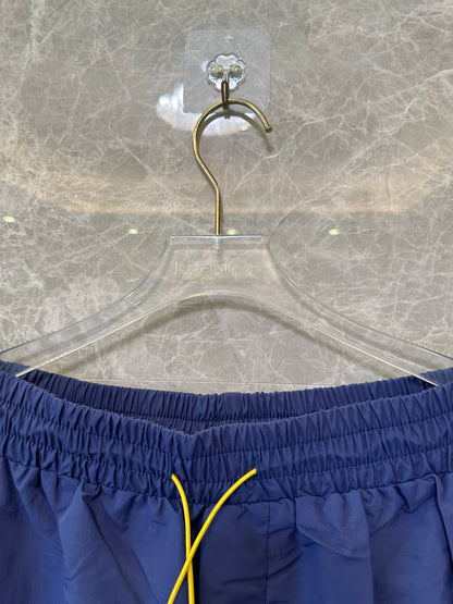 Rhude Nylon Shorts – Navy with Yellow Drawstring