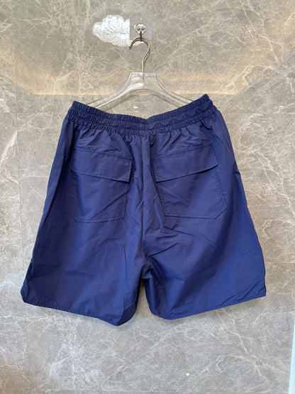 Rhude Nylon Shorts – Navy with Yellow Drawstring