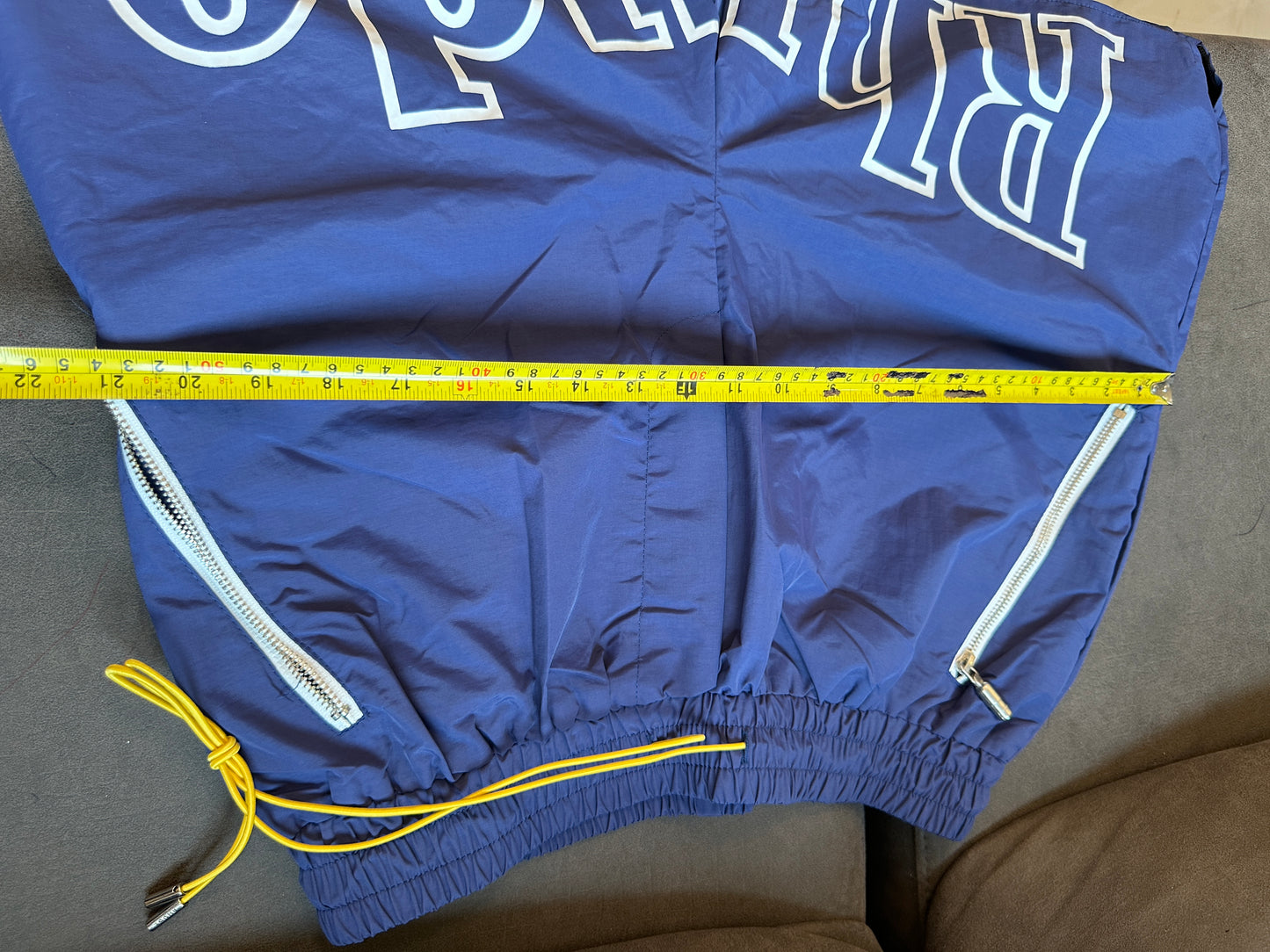 Rhude Nylon Shorts – Navy with Yellow Drawstring
