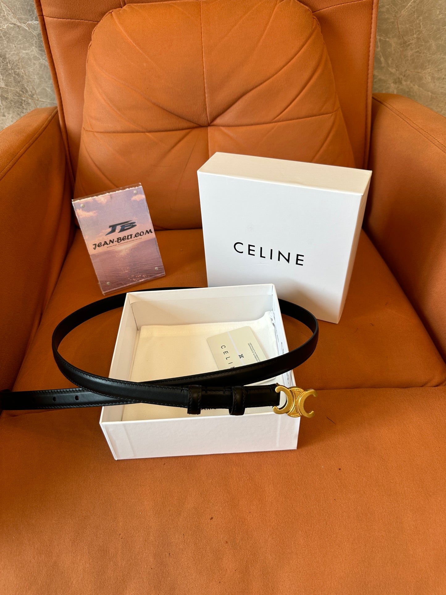 CELINE Triomphe Leather Belt