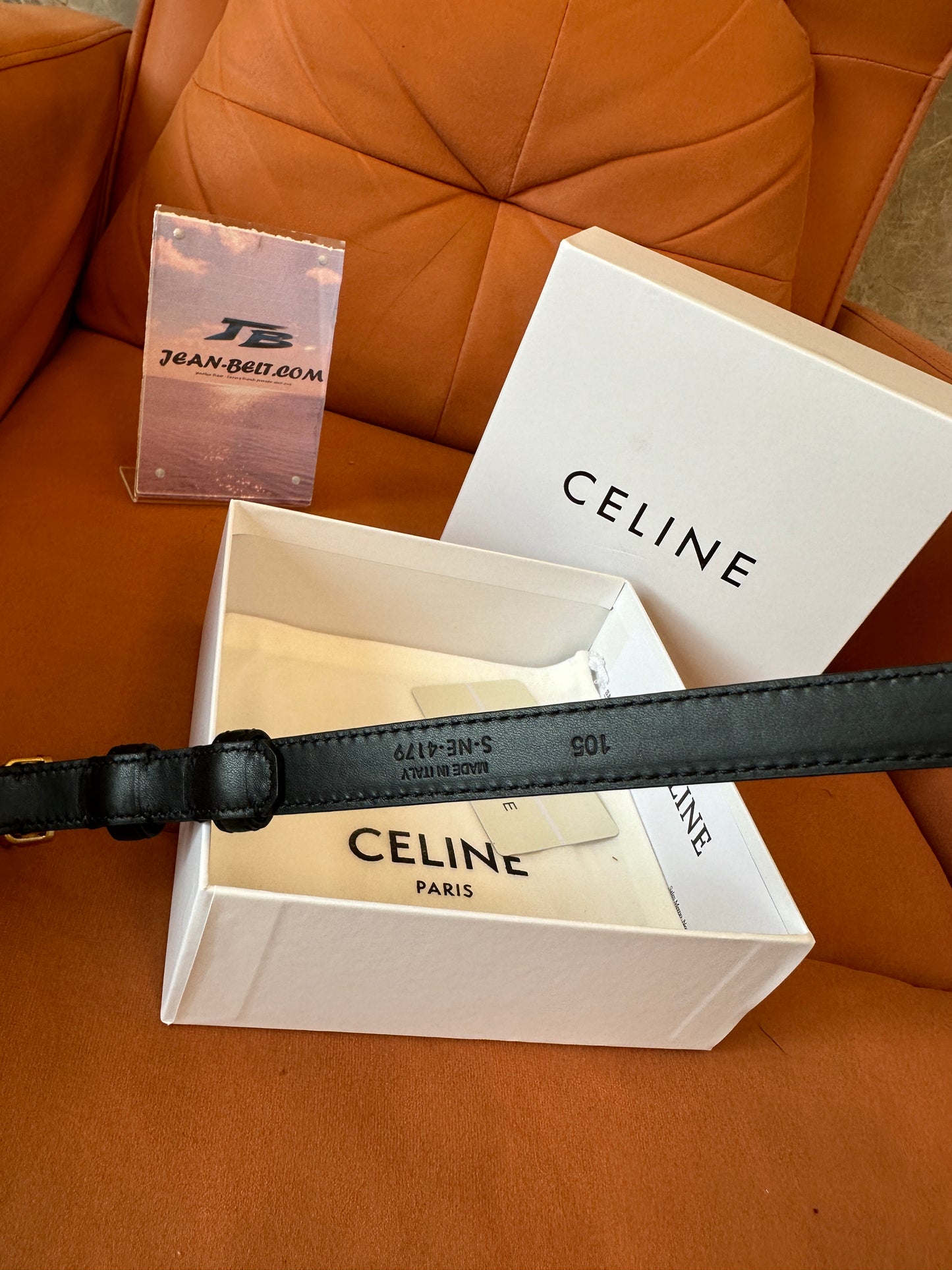CELINE Triomphe Leather Belt