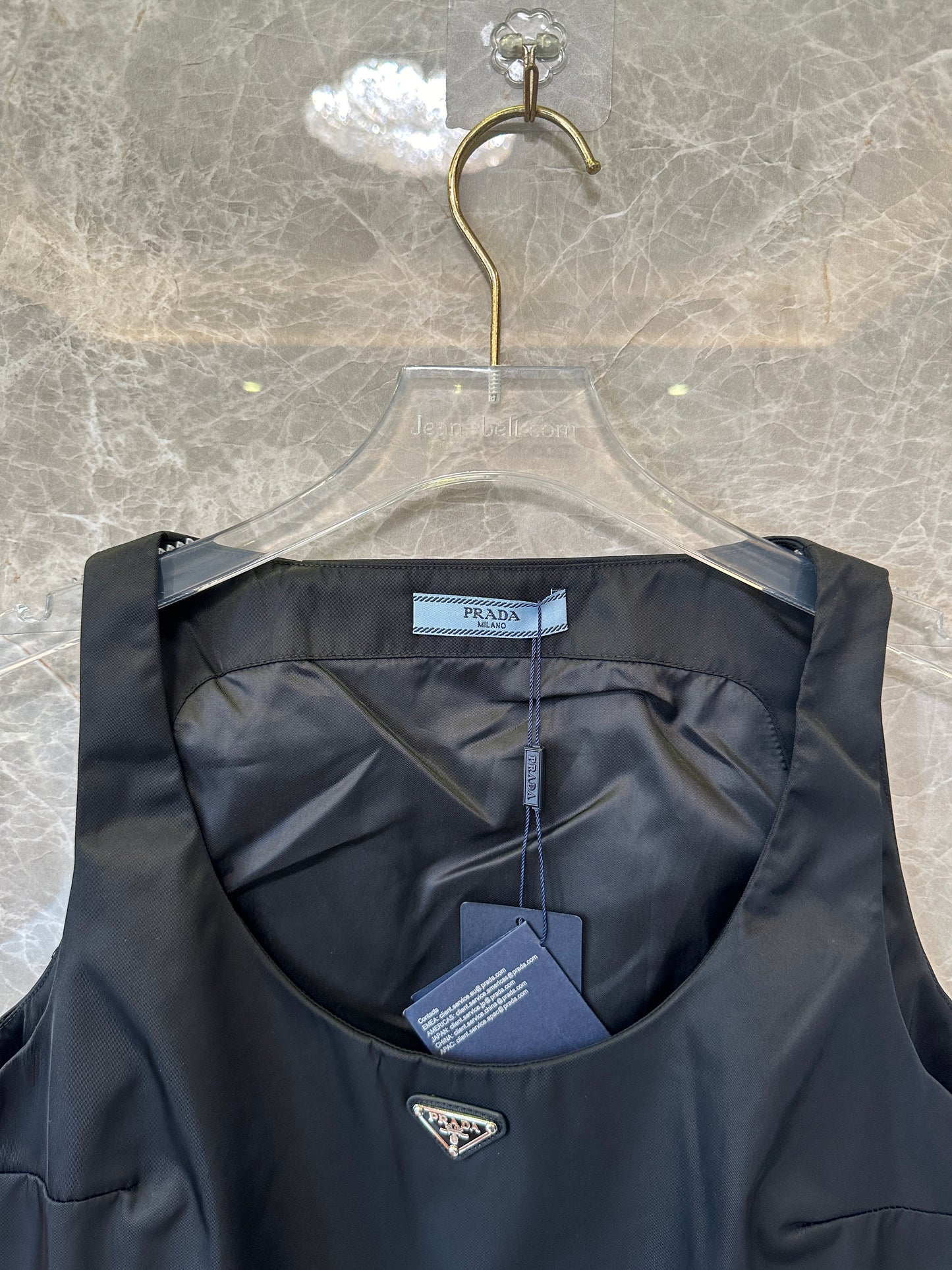 Prada Black Re-Nylon Mini Dress with Buckle Details & Triangle Logo