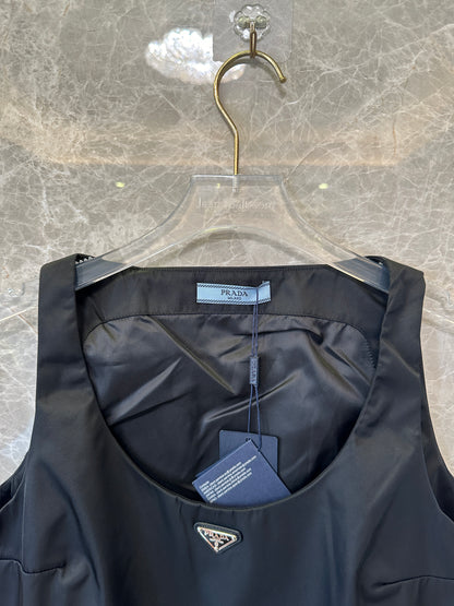 Prada Black Re-Nylon Mini Dress with Buckle Details & Triangle Logo