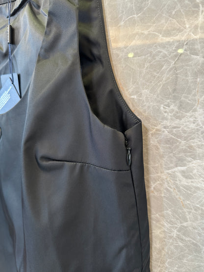 Prada Black Re-Nylon Mini Dress with Buckle Details & Triangle Logo