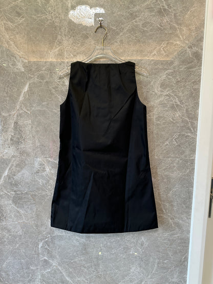 Prada Black Re-Nylon Mini Dress with Buckle Details & Triangle Logo