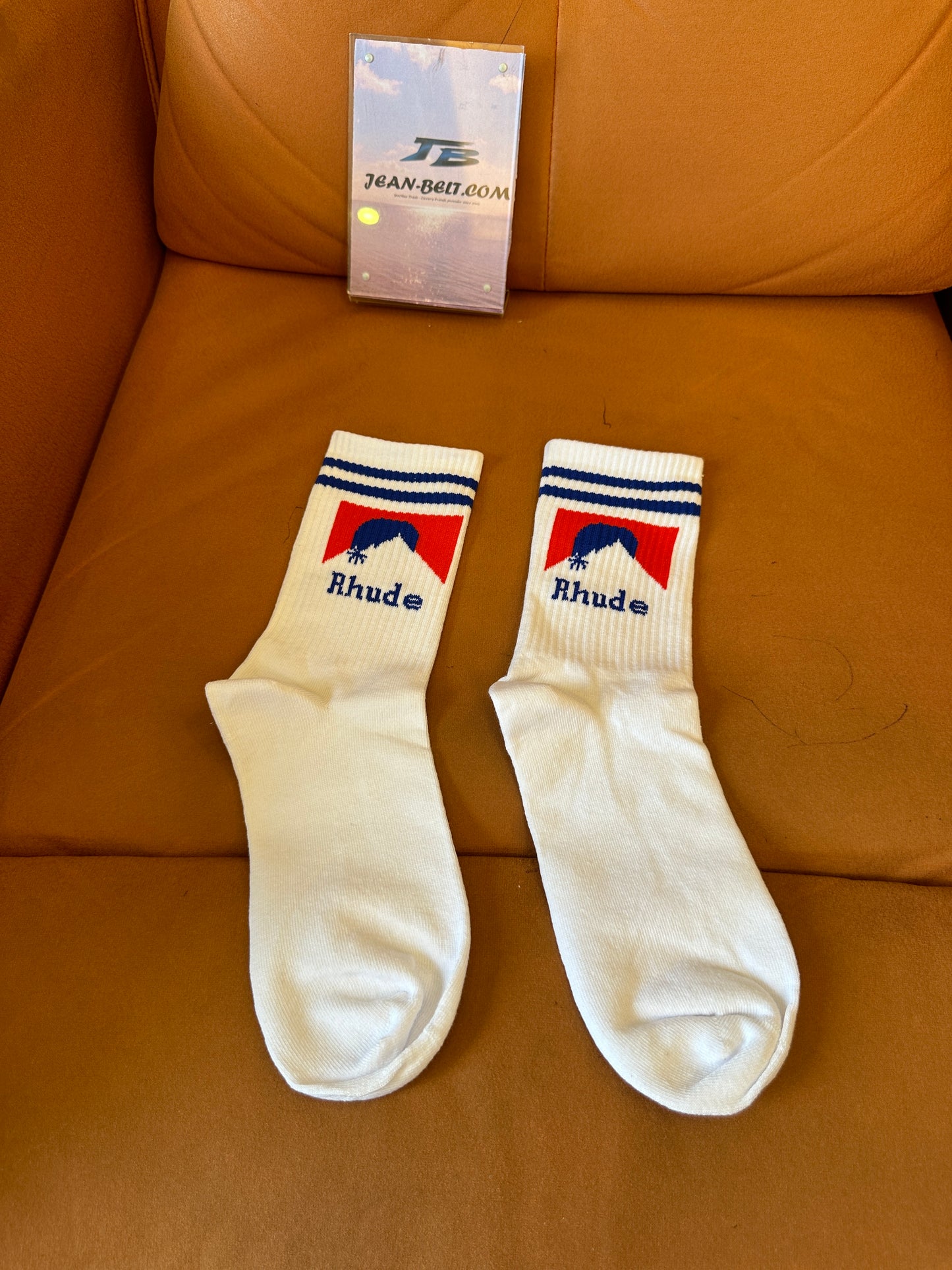 Rhude Retro Logo White Crew Socks