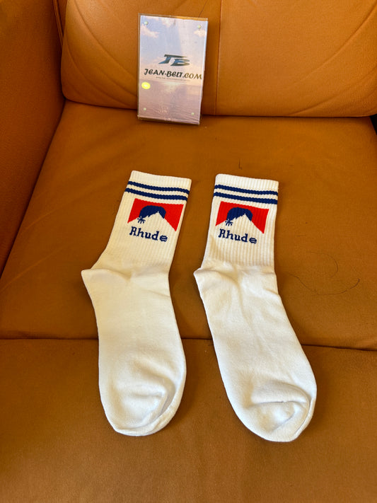 Rhude Retro Logo White Crew Socks