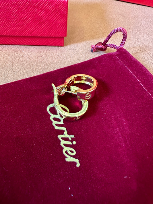 Cartier Love Collection Gold Hoop Earrings