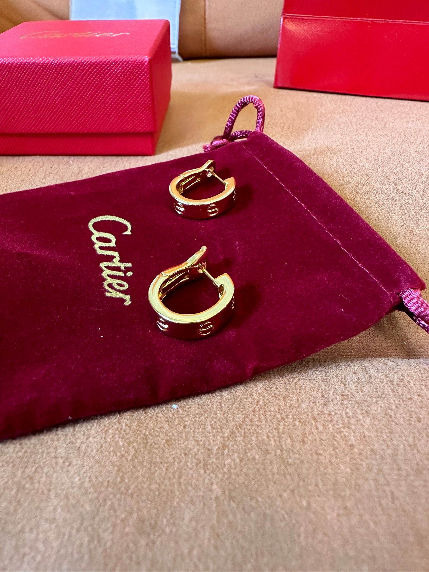 Cartier Love Collection Gold Hoop Earrings