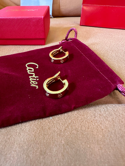Cartier Love Collection Gold Hoop Earrings