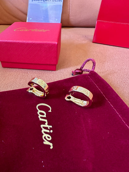Cartier Love Collection Gold Hoop Earrings