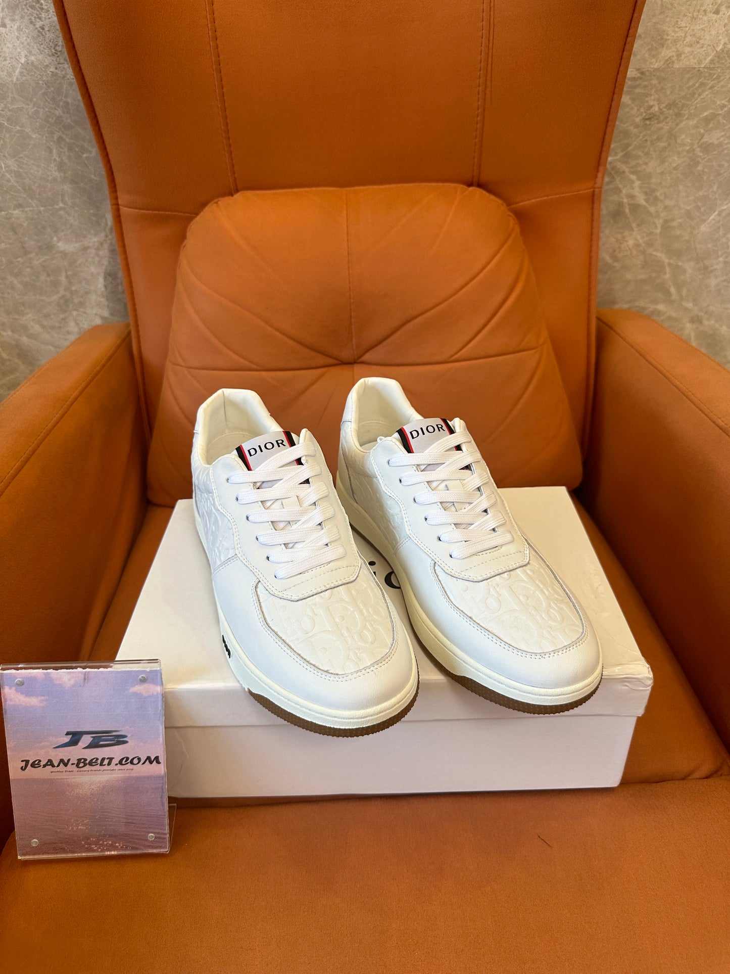 Christian Dior B27 Low-Top Sneakers White Leather Dior Oblique Embossed
