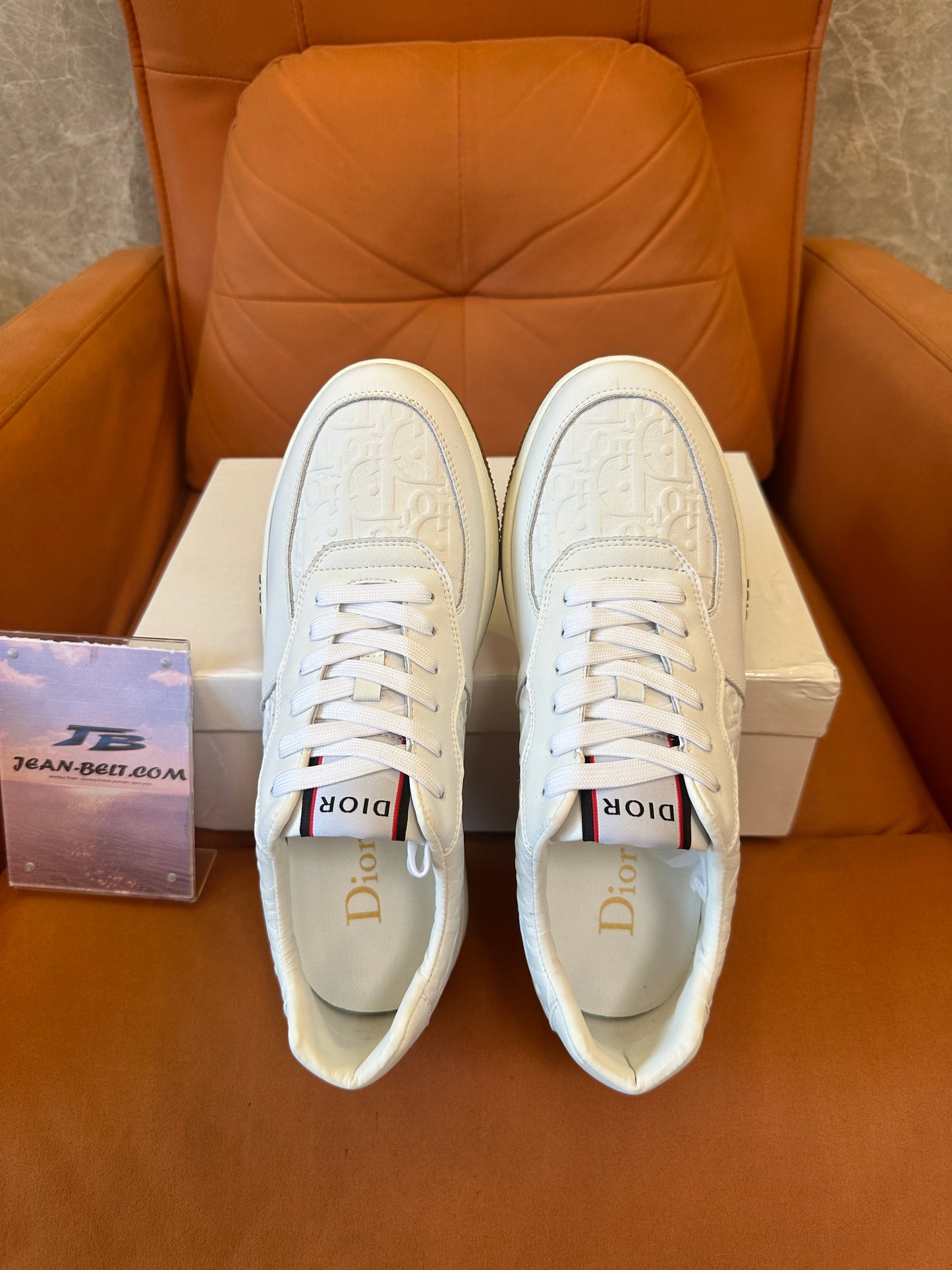 Christian Dior B27 Low-Top Sneakers White Leather Dior Oblique Embossed