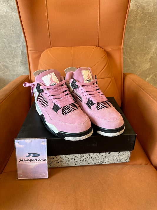 Air Jordan 4 Retro Pink Suede Sneakers