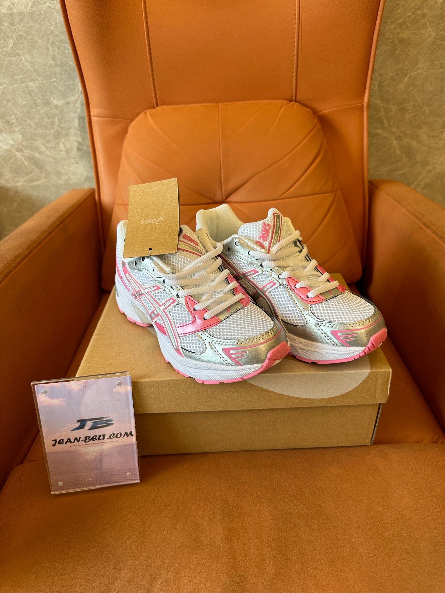 Asics GEL-1130 White Pink Silver Running Sneakers