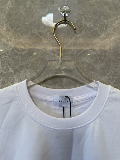 Rhude White Red Polka Dot Logo Graphic T-shirt