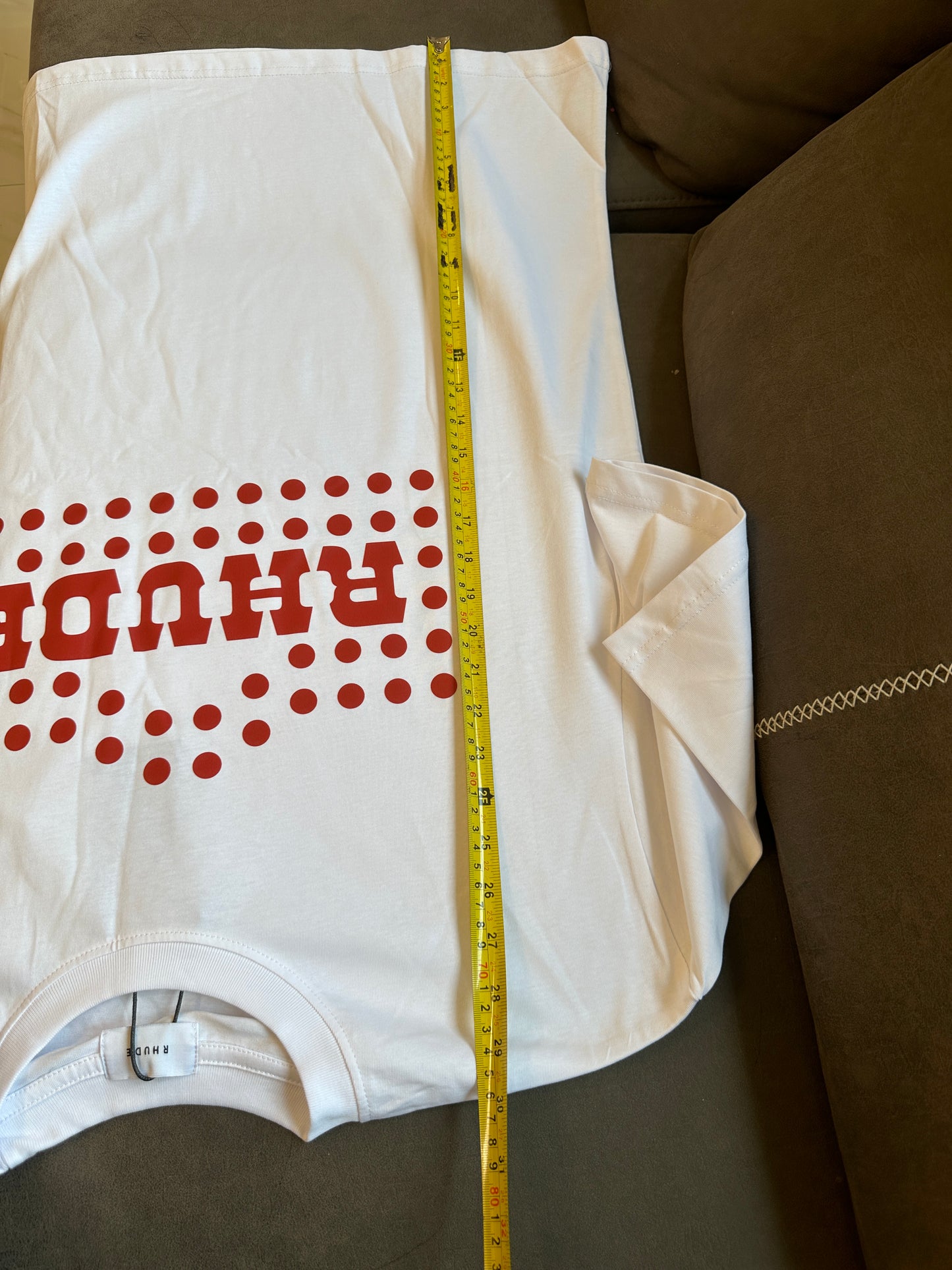 Rhude White Red Polka Dot Logo Graphic T-shirt