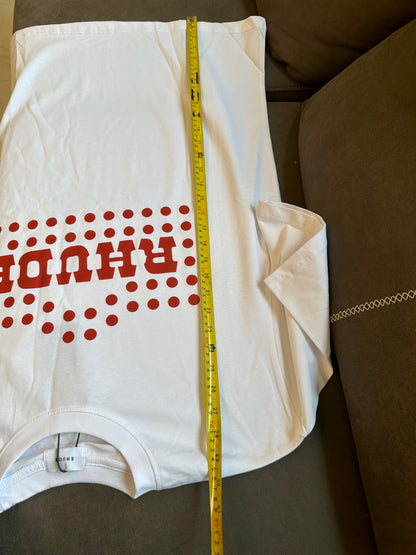 Rhude White Red Polka Dot Logo Graphic T-shirt