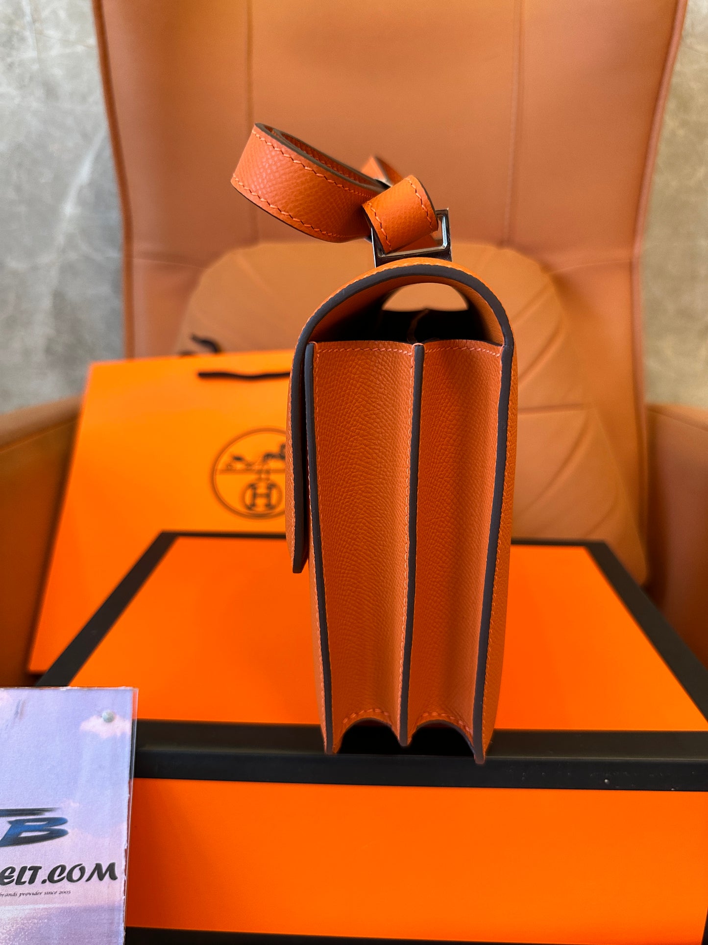 [Half Handmade]Hermes Constance 24 Bag –Orange Epsom Leather