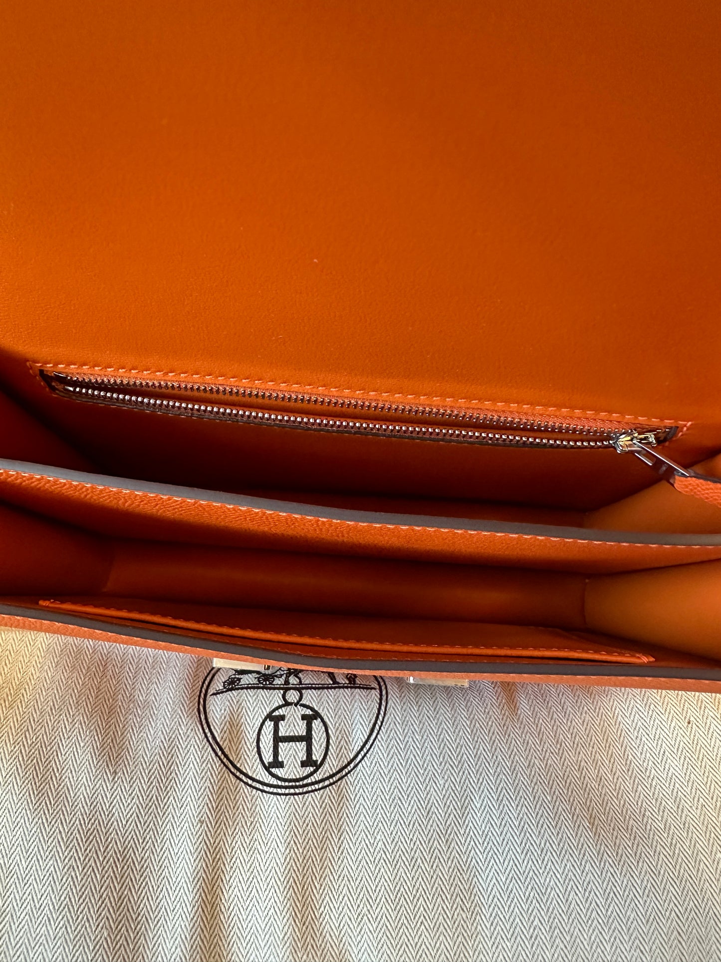 [Half Handmade]Hermes Constance 24 Bag –Orange Epsom Leather