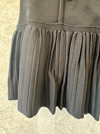 Sandro Button Detail Knit Top & Pleated Mini Skirt Set