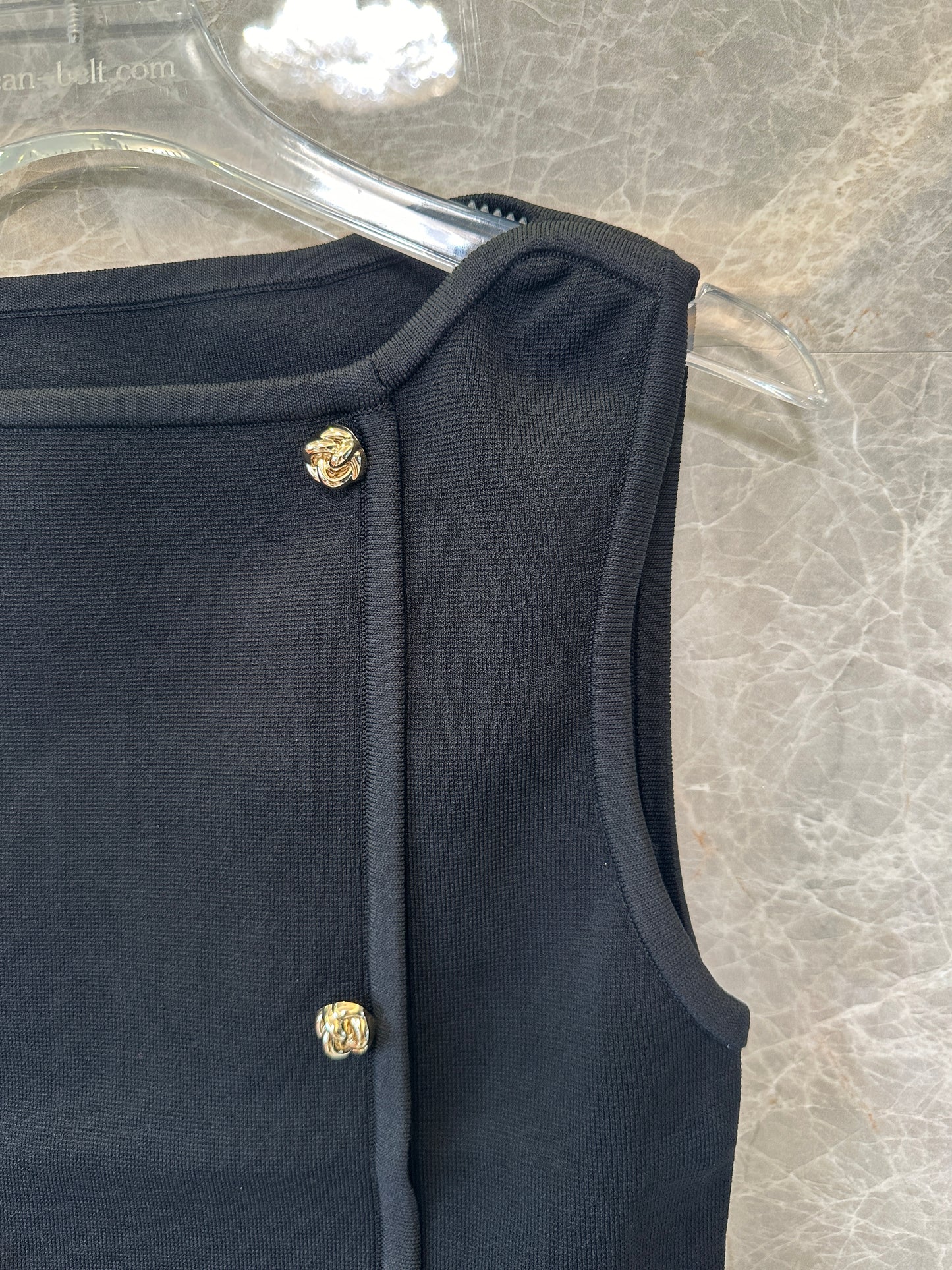Sandro Button Detail Knit Top & Pleated Mini Skirt Set