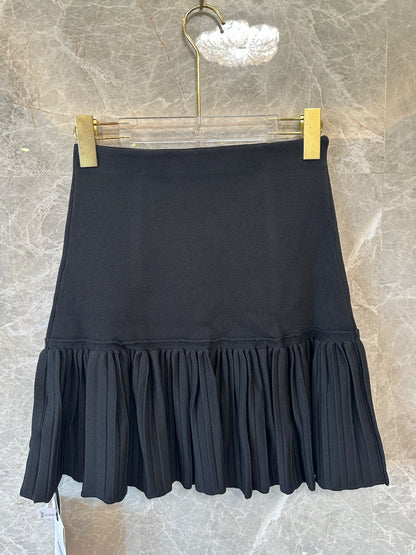 Sandro Button Detail Knit Top & Pleated Mini Skirt Set