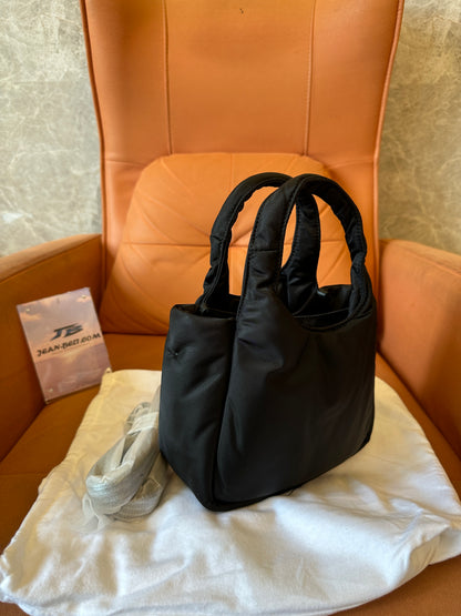 Prada Nylon Mini Padded Tote Bag with Logo Plaque