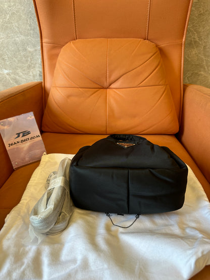 Prada Nylon Mini Padded Tote Bag with Logo Plaque