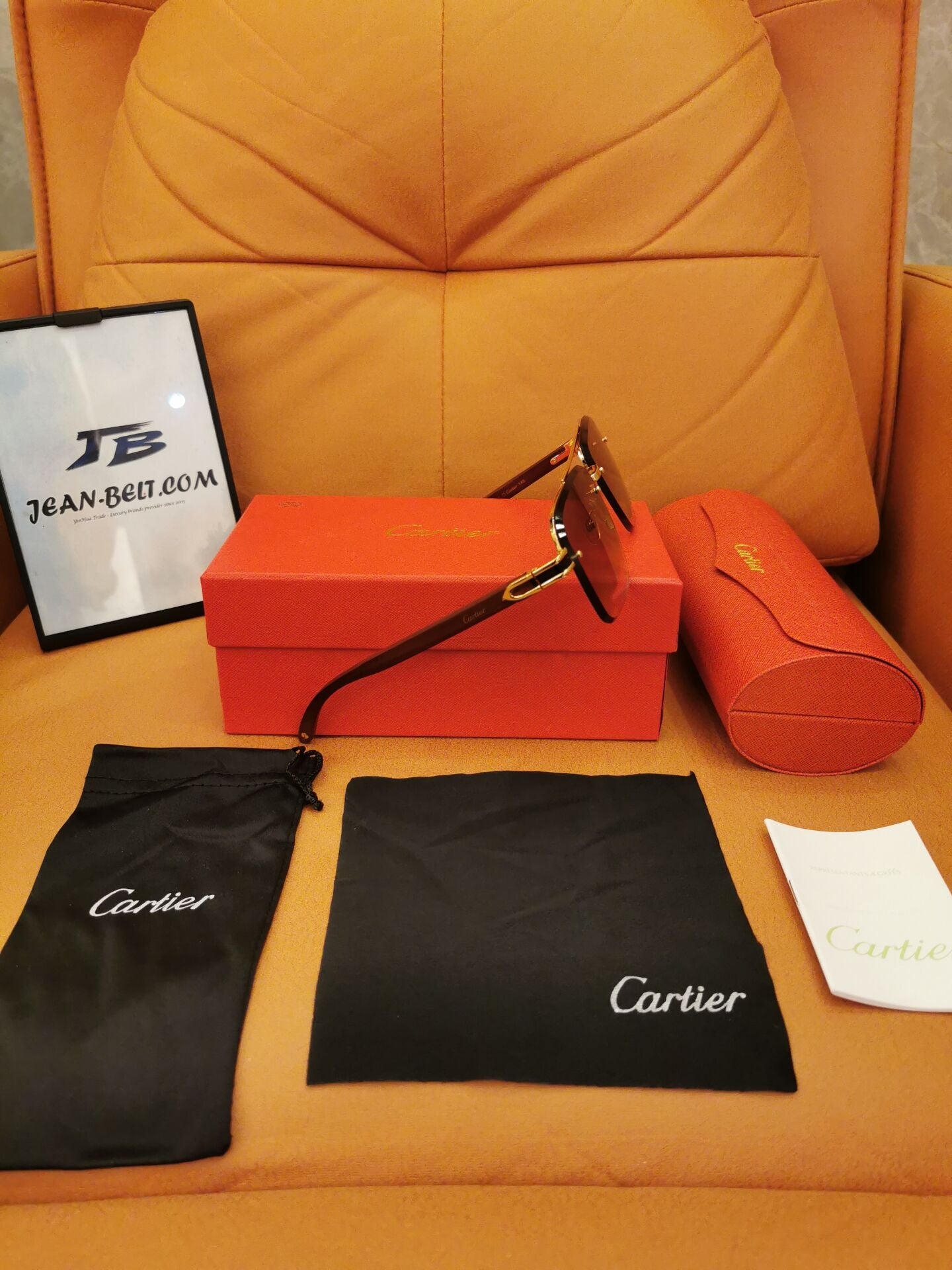 Cartier Santos-Dumont Sunglasses - Gold Frame with Gradient Burgundy Lenses