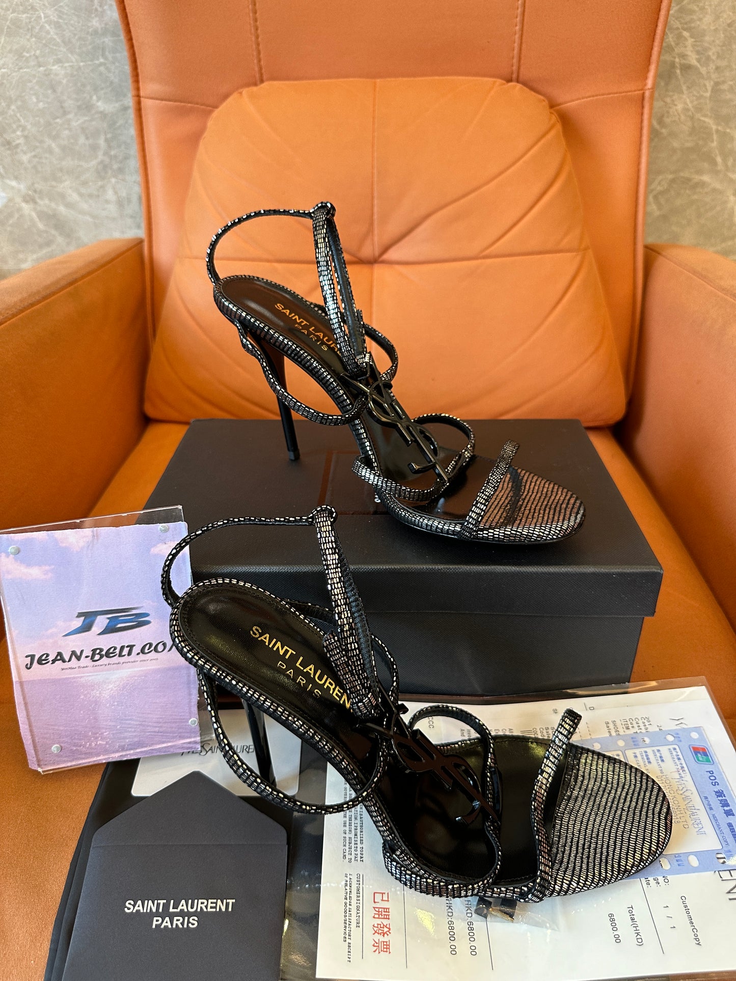 Saint Laurent Opyum Crystal Embellished Heeled Sandals