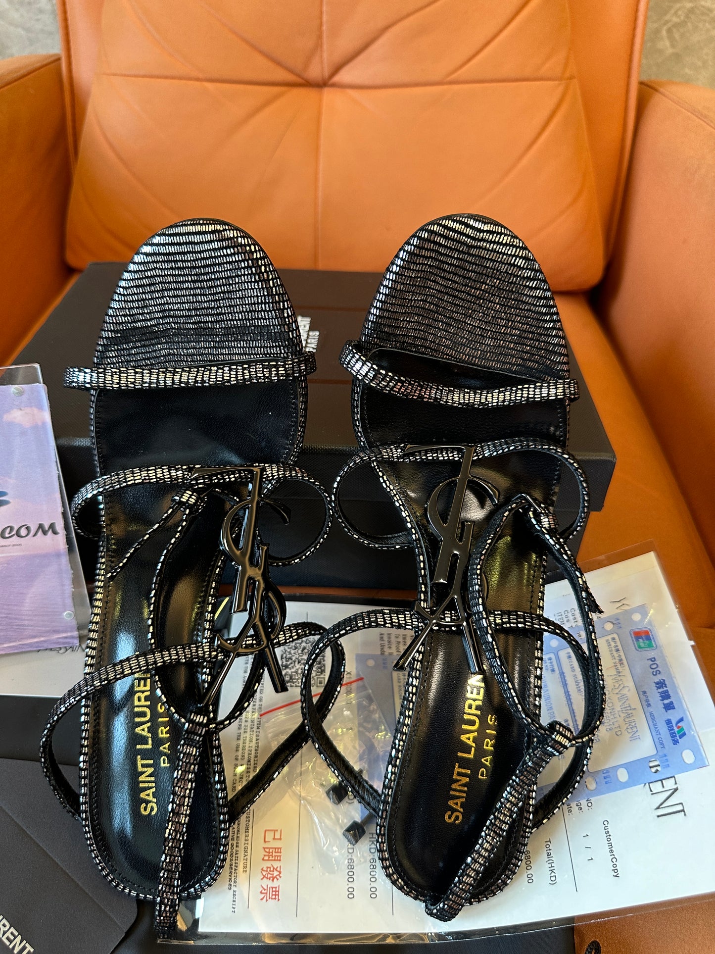 Saint Laurent Opyum Crystal Embellished Heeled Sandals